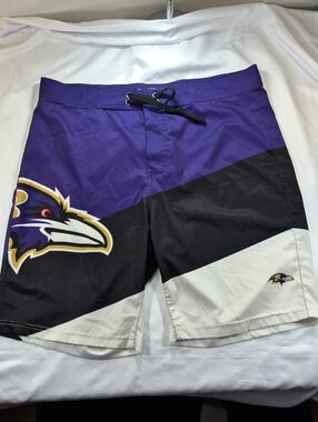 NWOT Baltimore Ravens NFL Color Dive Boardshorts 34W Swim Surf Streetwear Beach